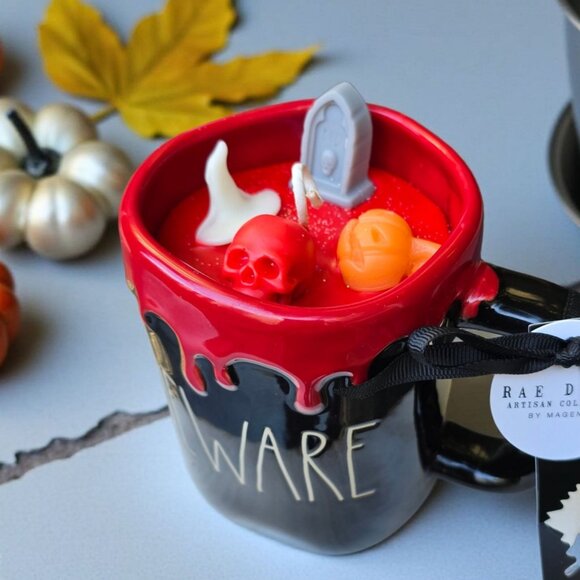 Handmade ✦ Rae Dunn Beware Mug Candle ✦ Cherry Cheesecake Vanilla Cinnamon NWT - Picture 6 of 7